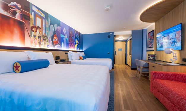 STEP INSIDE: Guest rooms at new Pixar Place Hotel feature modern upgrades, nods to fan-favorites, and a Pixar lamp!