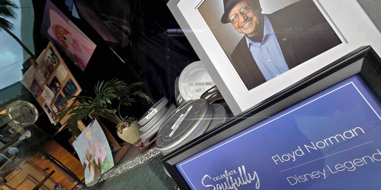 Disney Legend Floyd Norman career celebrated in tribute window at Disney California Adventure