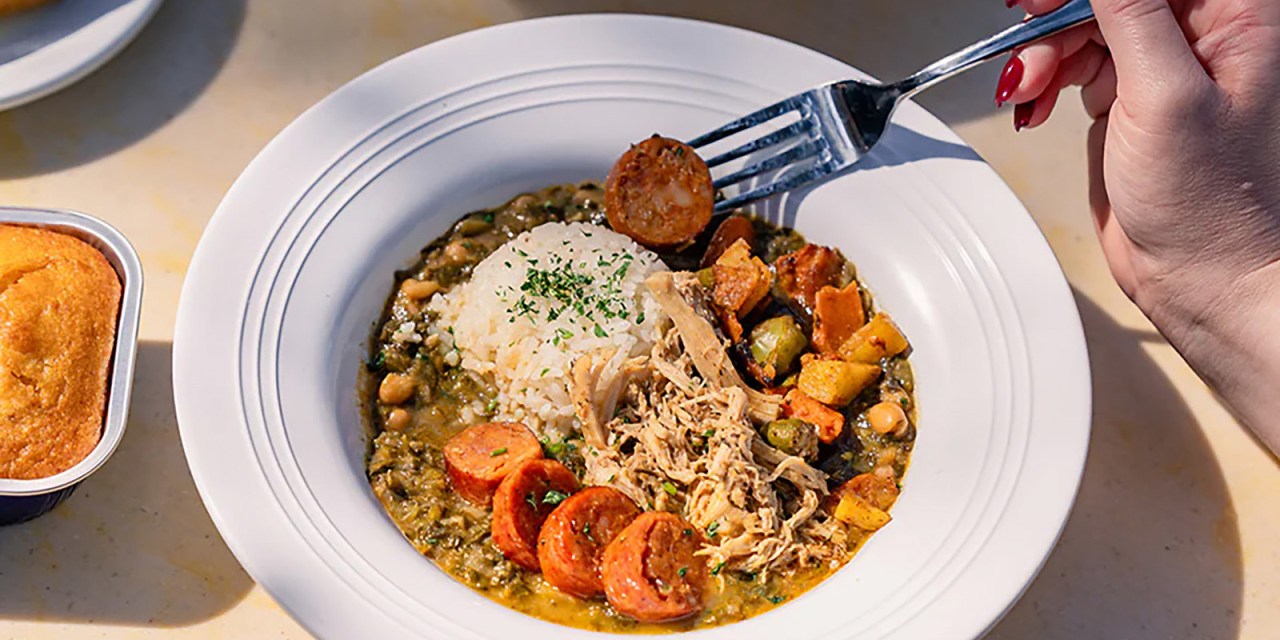 RECIPE: 7 Greens Gumbo with Chicken & Andouille Sausage from Tiana’s Palace at Disneyland