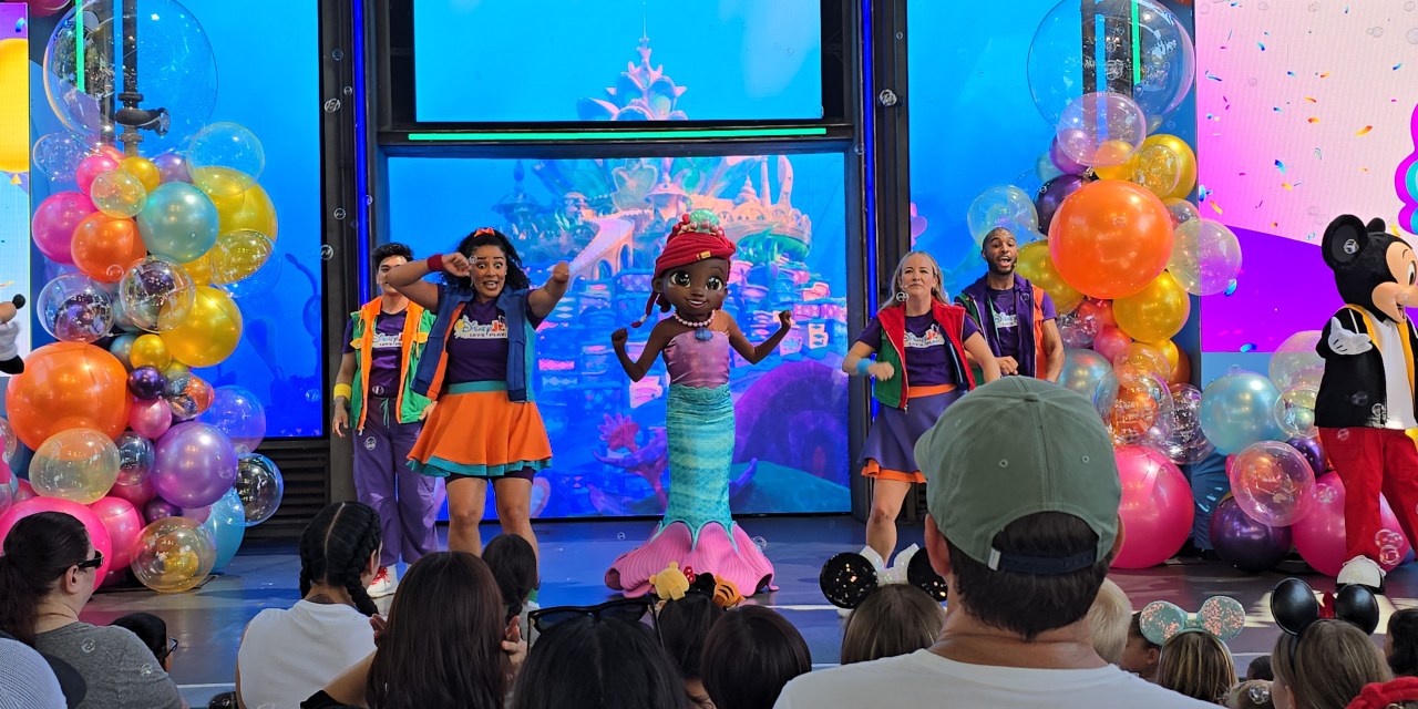 D23 DAY: Disney Jr ‘s Ariel and other Disney characters dance up a storm at DCA
