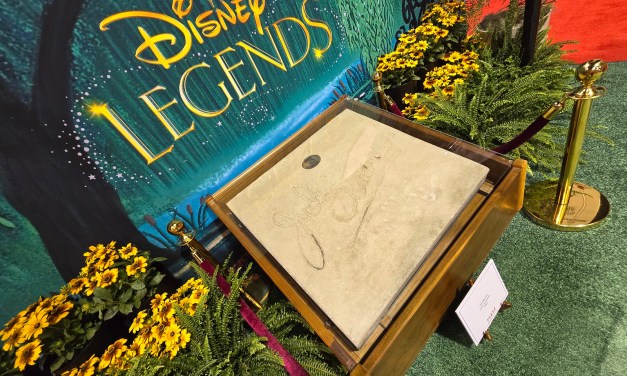D23 2024: Julie Andrews Disney Legend display features handprints, Mary Poppins costume pieces