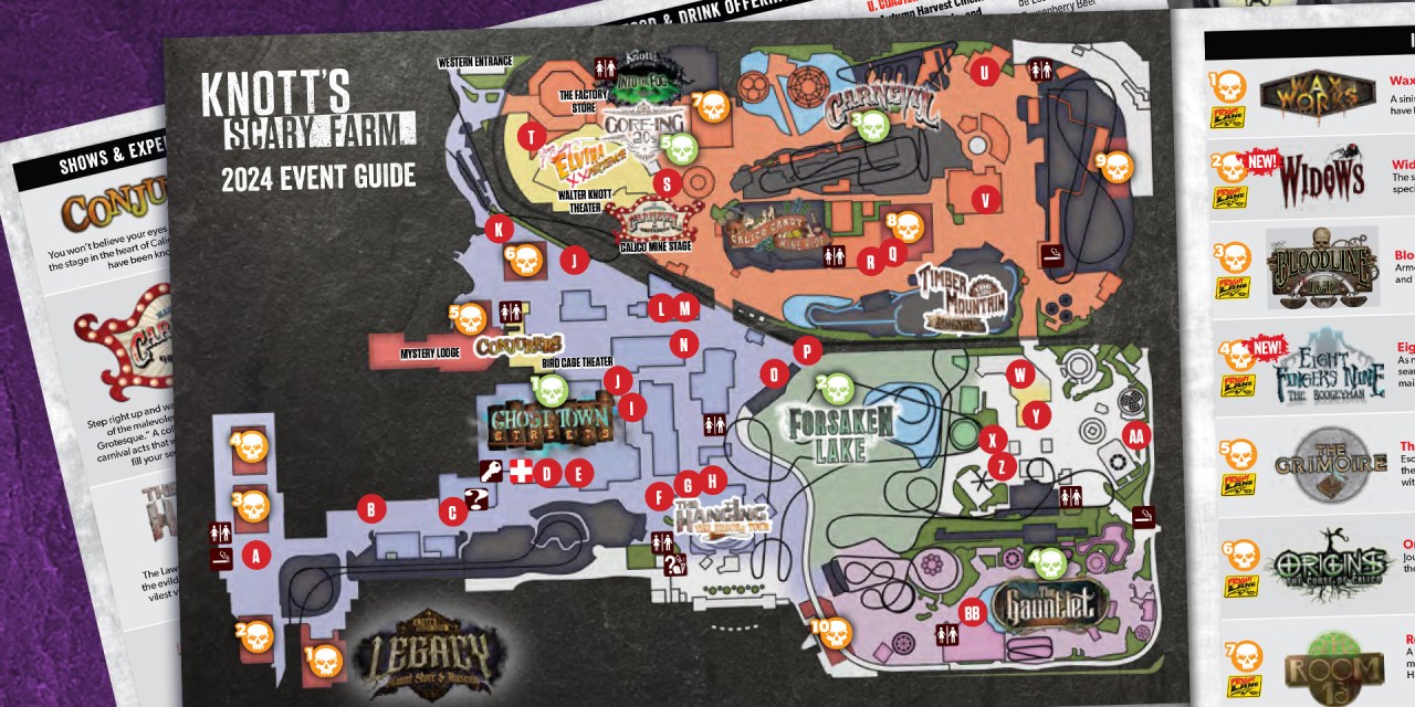 EVENT MAP: 2024 Knott’s Scary Farm — find mazes, shows, and more