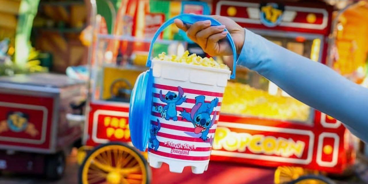 Magic Key 2025 refillable Stitch popcorn buckets, giveaways, character greets, and Magic Shots