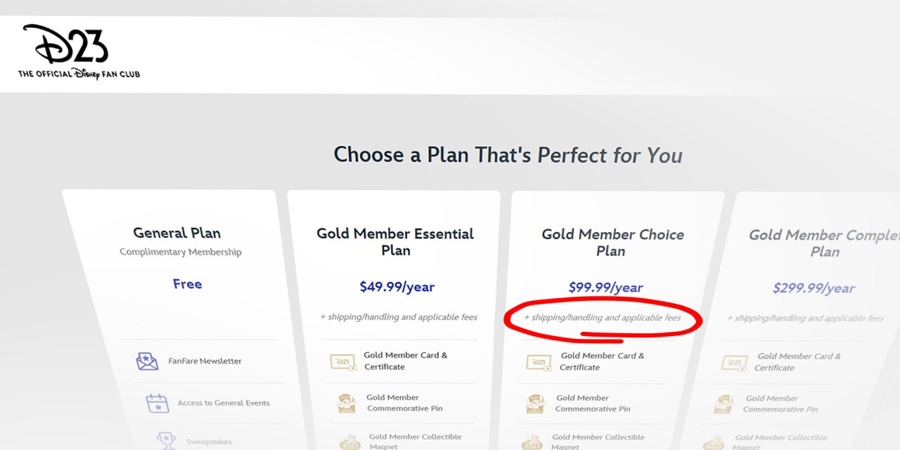 OOF! D23 fan club launches new tiered membership with disingenuous “hidden” fee attached