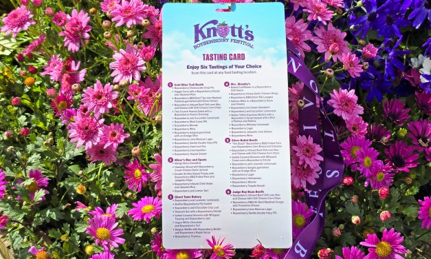 MENU: 2025 Tasting Card food and drink, Knott’s Boysenberry Festival