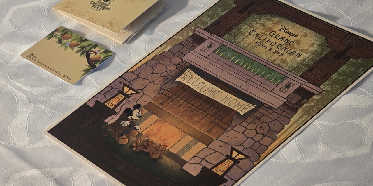 Bret Iwan artwork given to guests at Villas at Disney’s Grand Californian