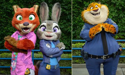 Clawhauser joning Nick Wilde and Judy Hopps at DCA in celebration of ZOOTOPIA 2