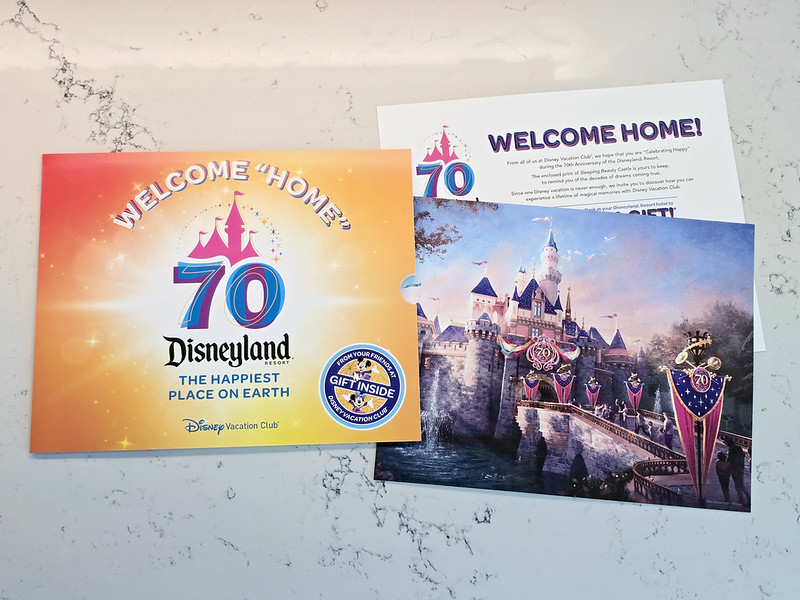 Sleeping Beauty Castle artwork given to guests at Villas at Disneyland Hotel during #Disneyland70