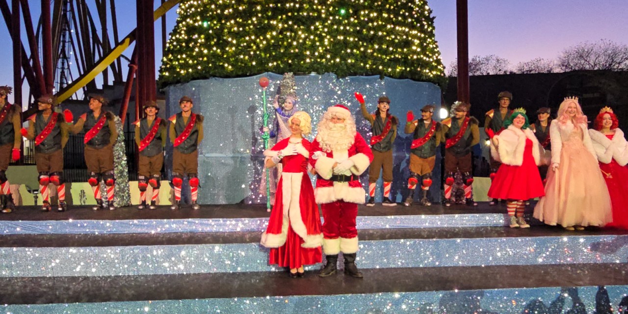GUIDE: Tree Lighting with Santa for 2025 Magic Mountain’s Holiday in the Park