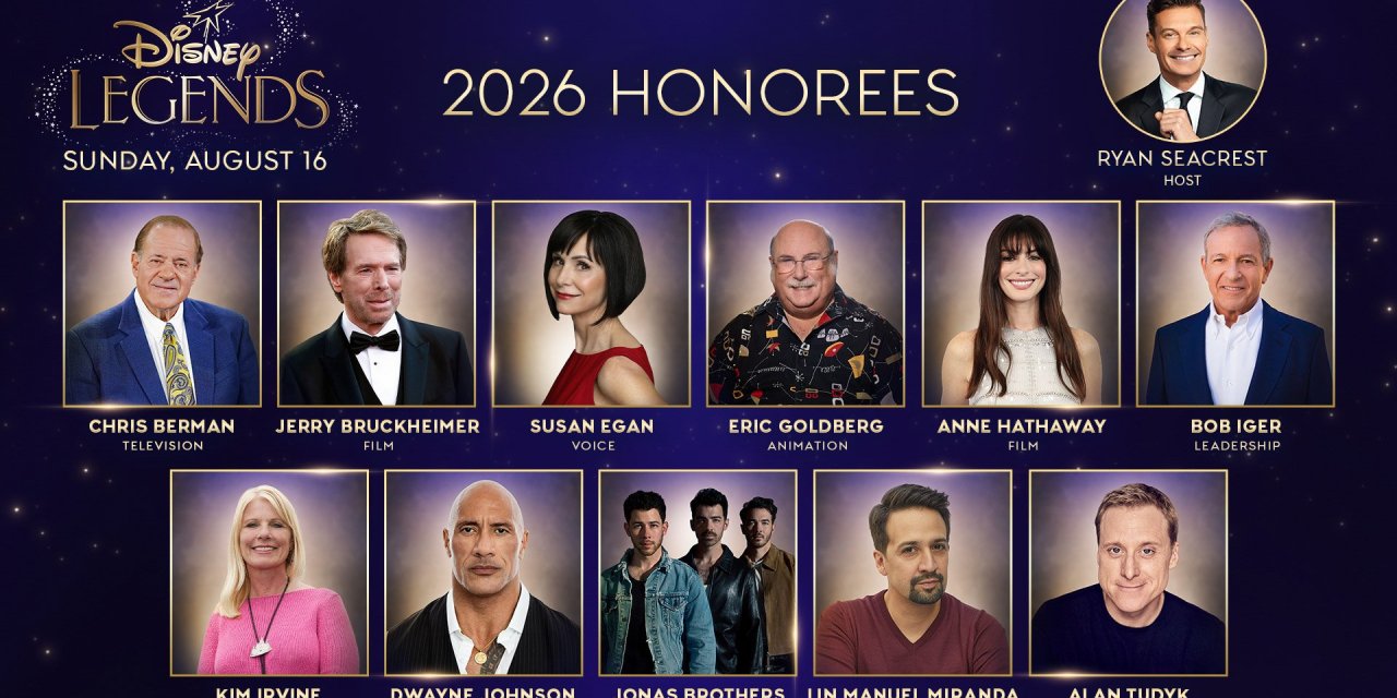 D23 2026: Anne Hathaway, Bob Iger, Alan Tudyk and more will be Disney Legends