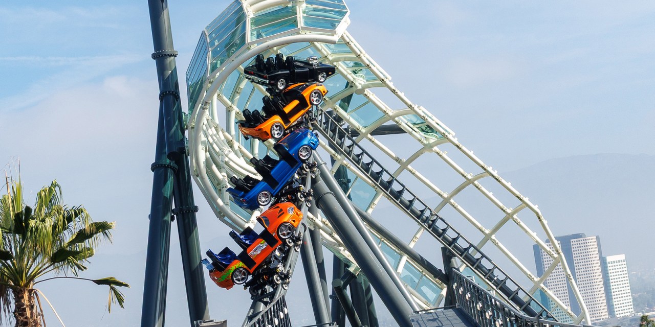 Family portrait! Ride vehicles revealed for Hollywood Drift coaster at Universal Hollywood