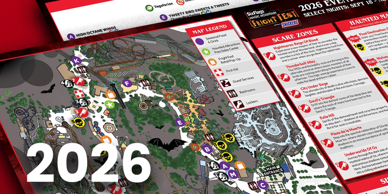 EVENT MAP: 2026 Fright Fest Magic Mountain — find mazes, scare zones, and more
